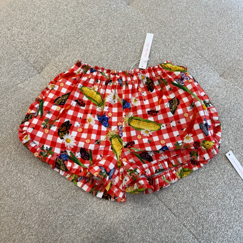 NWT LISA SAYS GAH-GARDEN CRITTERS GINGHAM SHORTS - SIZE XS - Picture 3 of 5